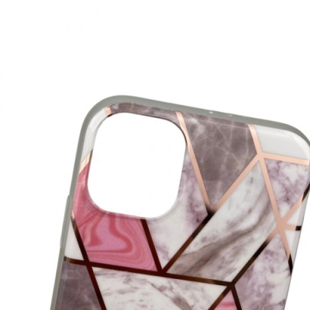Husa protectie pentru Samsung A11 Soft IMD TPU Marble Geometric Alb [3]