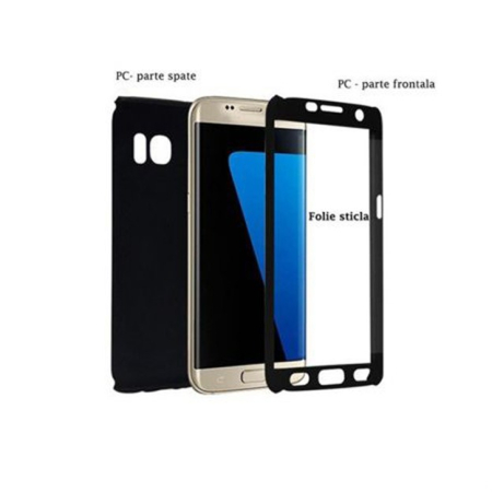 Husa Samsung Galaxy A3 2017 Full Cover 360 Negru + Folie de protectie [2]