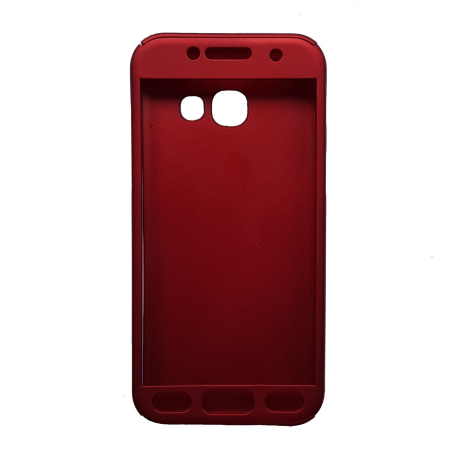 Husa Samsung Galaxy A3 2017 Full Cover 360 Rosu + Folie de protectie [2]