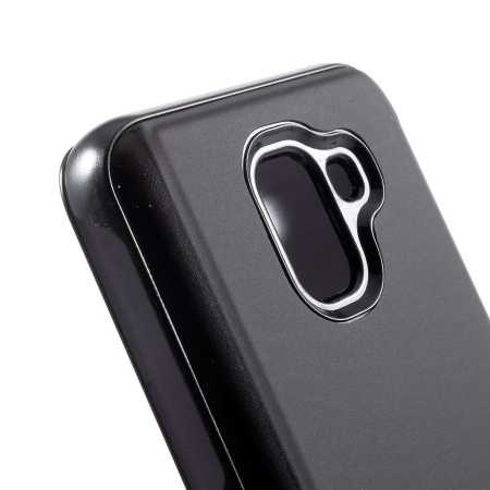 Husa Samsung Galaxy J6 Plus 2018 ® Flip Cover Oglinda Negru [5]