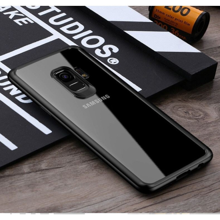 Husa Samsung Galaxy S9 Tpu Transparent cu margini colorate negru [2]
