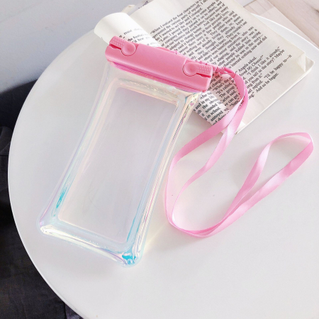 Husa subacvatica Holografica Waterproof , Snowproof, Universala, Impermeabila, cu Snur, pentru telefon sau documente, Roz [4]