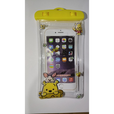 Husa subacvatica Kids Waterproof , Snowproof, Universala, cu Snur, pentru telefon sau documente, Bear, Galben [1]