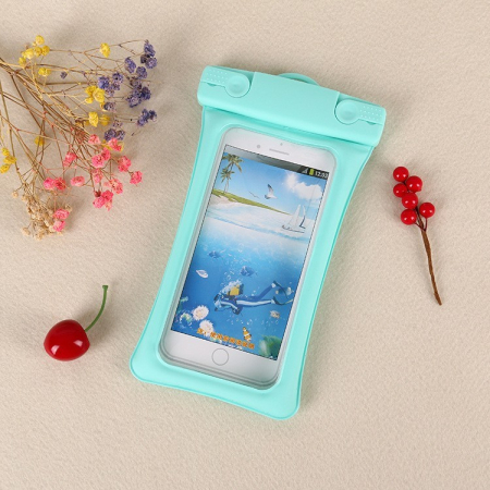 Husa subacvatica Matte Cushion Waterproof , Snowproof, Universala, cu Snur, pentru telefon sau documente, Verde Menta [2]