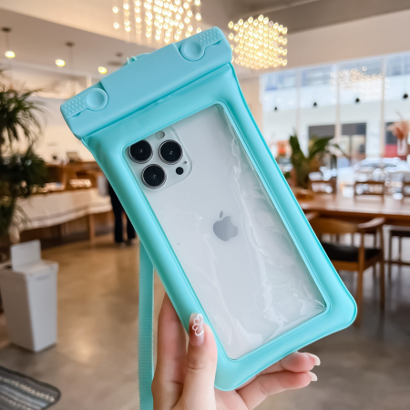 Husa subacvatica Matte Cushion Waterproof , Snowproof, Universala, cu Snur, pentru telefon sau documente, Verde Menta [1]