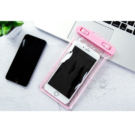 Husa subacvatica Zip Waterproof , Snowproof, Universala, Impermeabila, cu Snur, pentru telefon sau documente, Roz [1]