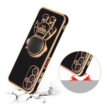 Husa Telefon 2in1, , Compatibila Samsung Galaxy S24, Carcasa TPU cu Suport Inclus Tip Astronaut, Protectie Camere, Negru [1]