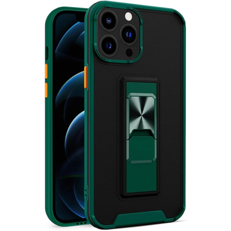 Husa Telefon, , Compatibila Apple iPhone 13 Mini, Carcasa Defender Sergeant Brave, Magnetic, cu Suport, Verde Inchis [2]