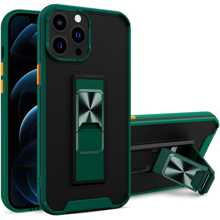 ✨TOATE PRODUSELE✨ - Husa Telefon, , Compatibila Apple iPhone 13 Mini, Carcasa Defender Sergeant Brave, Magnetic, cu Suport, Verde Inchis