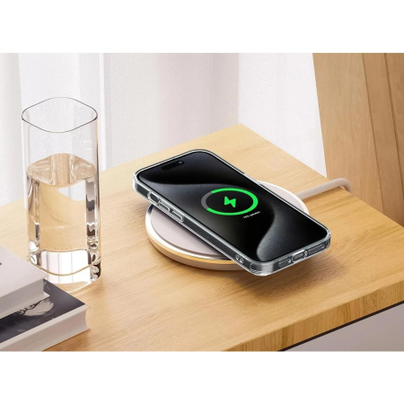 Husa Telefon, , Compatibila Apple iPhone 17 AIR, MagSafe, Antisoc, din Silicon + TPU, Transparent [3]