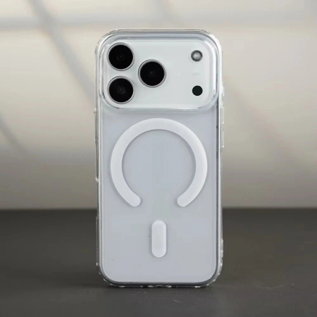 Husa Telefon, , Compatibila Apple iPhone 17 Pro, MagSafe, Antisoc, din Silicon + TPU, Transparent [2]