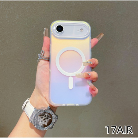 Husa Telefon, , Compatibila iPhone 17 Air, Model Cameleon, Magsafe, Schimbare Gradient de Culoare din Unghiuri Diferite, Multicolor [4]