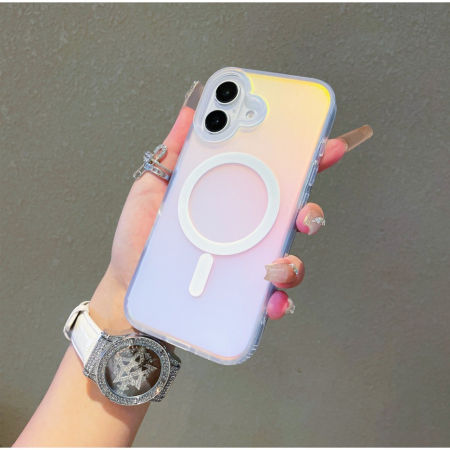 Husa Telefon, , Compatibila iPhone 17, Model Cameleon, Magsafe, Schimbare Gradient de Culoare din Unghiuri Diferite, Multicolor [3]