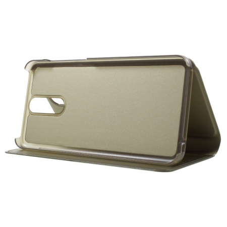 Husa Tip Carte, , Compatibila cu Huawei Mate 10 Lite, Flip Cover Oglinda, Auriu [3]