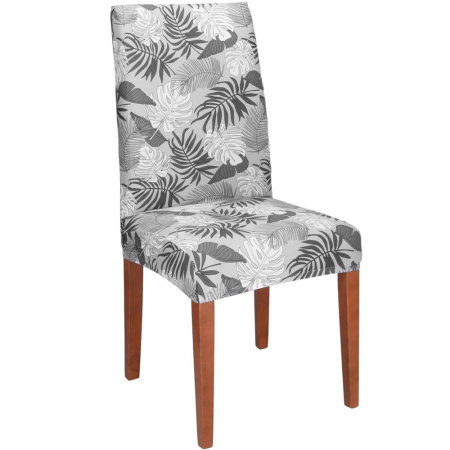 Disponibil livrare locker S - Husa universala pentru scaun, marime universala, poliester si spandex, 38x70cm, gri cu model floral