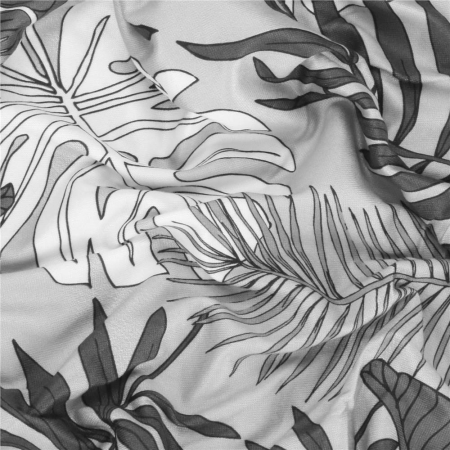 Husa universala pentru scaun, marime universala, poliester si spandex, 38x70cm, gri cu model floral [8]