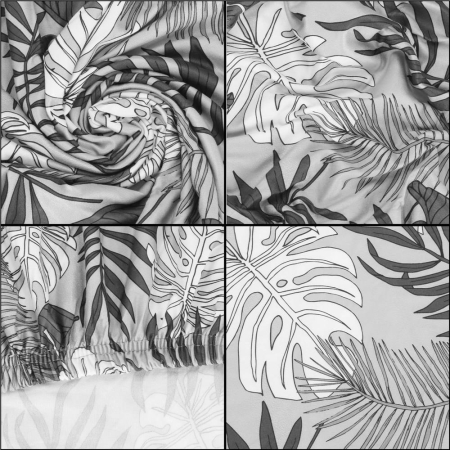 Husa universala pentru scaun, marime universala, poliester si spandex, 38x70cm, gri cu model floral [4]