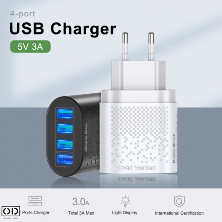 Incarcator Retea Priza Fast Charge 4 Porturi USB Incarcare Rapida [14]