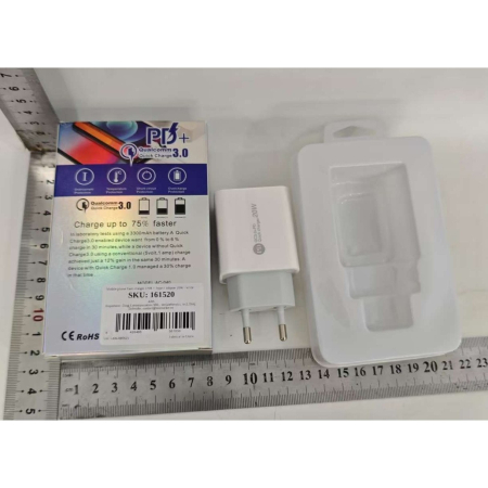 Incarcator Rapid PD QC3.0, , 2 Porturi, USB + Type C, 20W, Incarcare Rapida, Protectie Supraincalzire, 9.5 x 5.3 x 5.8 cm, Alb [5]