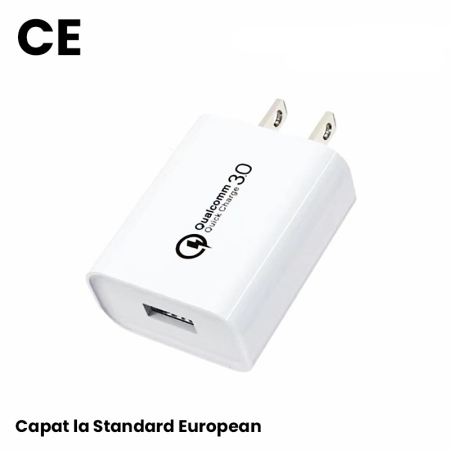 Incarcator Retea Fast Charge 5V3A, , Capat STANDARD EUROPEAN QC 3.0, 18W, Fara Cablu, Alb [1]