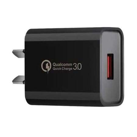 Incarcator Retea Fast Charge 5V3A, , Capat STANDARD EUROPEAN QC 3.0, 18W, Fara Cablu, Negru [1]