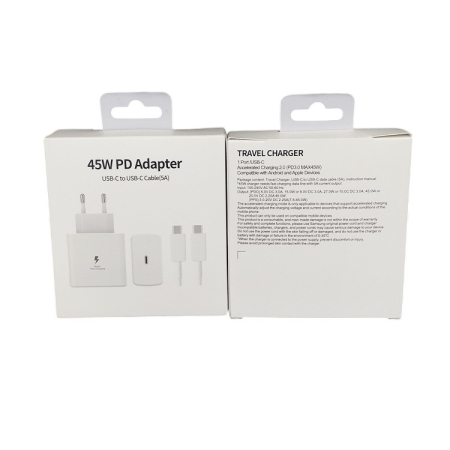 Incarcator Super Fast Charge, , Adaptor Fast Charge 45W, 5A, PD 3.0, Cablu 1m, Incarcator Fast Charge USB Type-C, Alb [2]