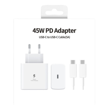 Incarcator Super Fast Charge, , Adaptor Fast Charge 45W, 5A, PD 3.0, Cablu 1m, Incarcator Fast Charge USB Type-C, Alb [7]