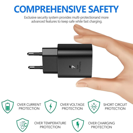 Incarcator Super Fast Charge, , Incarcator Retea Universal, Compatibil cu Port USB-C, Power Delivery 25W, Negru [3]