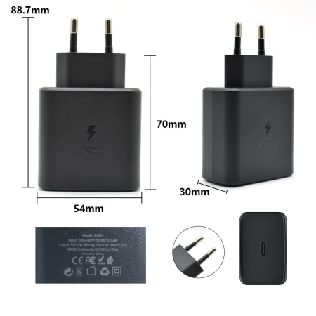 Incarcator Super Fast Charge, , Incarcator Retea Universal, Compatibil cu Port USB-C, Power Delivery 45W, Negru [1]