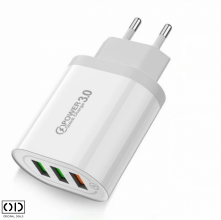 Incarcator Fast Charge cu 3 Porturi USB si Multiple Protectii Incarcator fast charge Apple Iphone Incarcator fast charge Samsung Incarcator fast charge Huawei Incarcator fast charge Oppo [12]