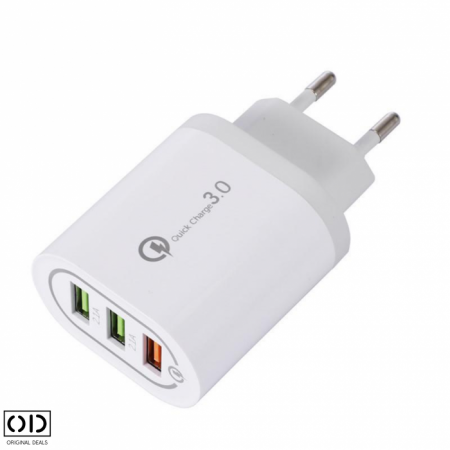 Incarcator Fast Charge cu 3 Porturi USB si Multiple Protectii Incarcator fast charge Apple Iphone Incarcator fast charge Samsung Incarcator fast charge Huawei Incarcator fast charge Oppo [9]