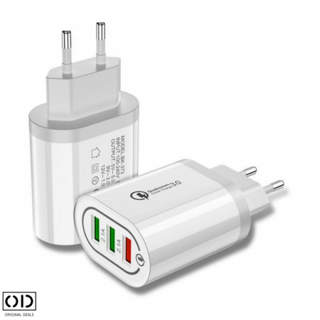 Incarcator Fast Charge cu 3 Porturi USB si Multiple Protectii Incarcator fast charge Apple Iphone Incarcator fast charge Samsung Incarcator fast charge Huawei Incarcator fast charge Oppo [2]