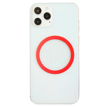 ✨TOATE PRODUSELE✨ - Inel Magnetic incarcare fara fir, montare auto, MagSafe Silicone pentru Apple iPhone 12 / 13 / 14, Rosu