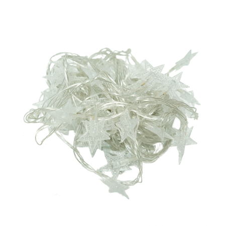 ✨TOATE PRODUSELE✨ - Instalatie Craciun, 10 M, 100 de LED-uri, alb-cald, model cu stelute, liniara, cu baterie, interior/exterior, 