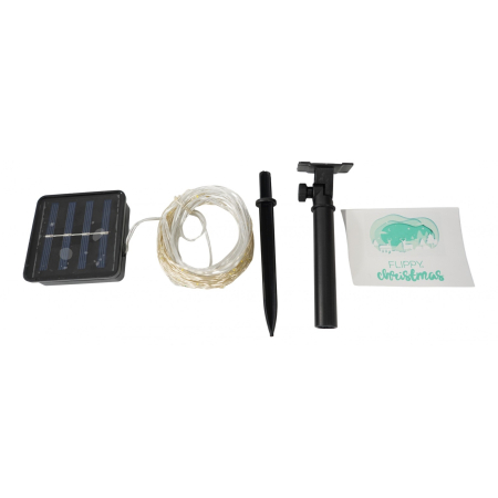 ✨TOATE PRODUSELE✨ - Instalatie Craciun, 10 metri, 100 de LED-uri, alb cald, cu energie solara, fir de cupru, liniar, interior/exterior, 