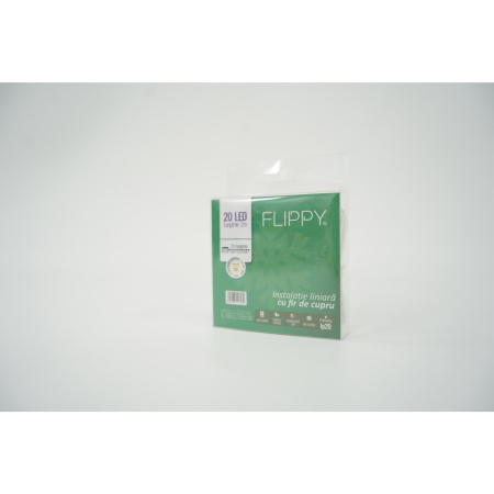 Instalatie Craciun, 2 m, Alb Cald, 20 Led-uri, Baterii,  [1]