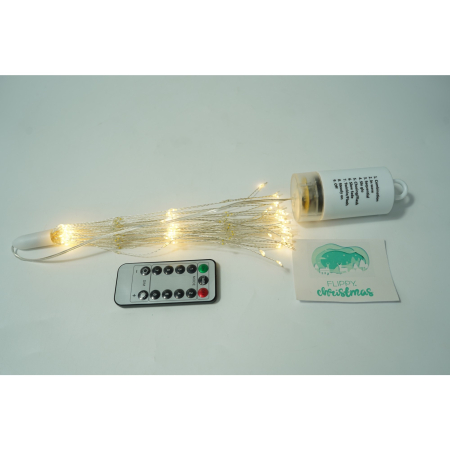 Instalatie Craciun, , 200 LED-uri, Telecomanda 8 functii, Incarcare Solara, Explozie Fireworks, Fir Cupru, interior/exterior, Alb Cald [4]