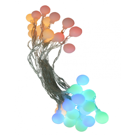 ✨TOATE PRODUSELE✨ - Instalatie Craciun, 3.5 m, 30 de LED-uri, multicolor RGB, model cu bilute, liniara, cu baterie, interior/exterior, 