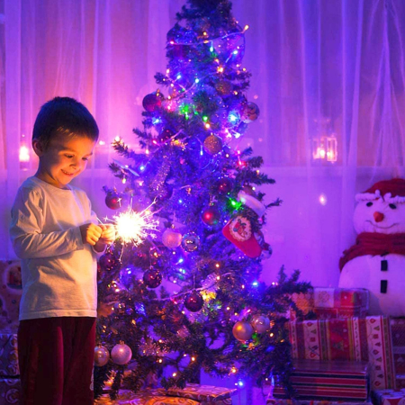 Instalatie Craciun, 5 m, 50 Led-uri ,Liniara, Multicolor, 8 jocuri de lumini, Transformator cu telecomanda, Interconectabila, Prelungitor 5 m inclus, Fir Transparent,  [3]