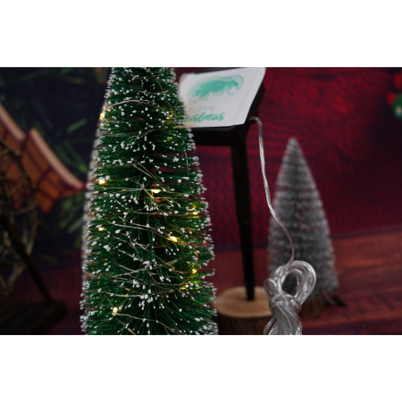 Instalatie Craciun, 5 metri, 50 de LED-uri, alb cald, cu energie solara, fir de cupru, liniar, interior/exterior,  [4]