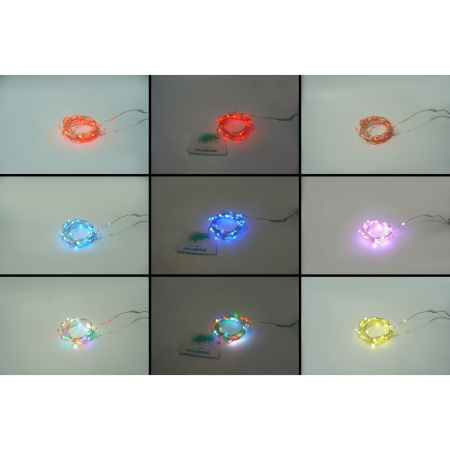 Instalatie Craciun, 5 metri, 50 LED-uri, telecomanda 32 de functii, multicolor RBG, fir cupru, USB, interior,  [5]