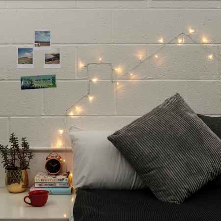 Instalatie Craciun, 50 m, 500 Led-uri ,Liniara, Alb cald, 8 jocuri de lumini, Transformator cu telecomanda, Interconectabila, Prelungitor 5 m inclus, Fir Transparent,  [1]