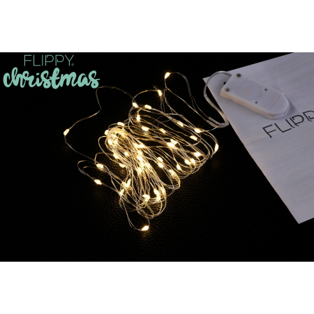 Instalatie Craciun, Liniara, 1 m, Baterii, 10 LED-uri, Alb Cald, Fir Cupru, Interior/Exterior,  [7]