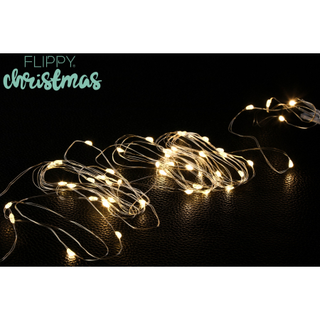 Instalatie Craciun, Liniara, 2 m, Baterii, 20 LED-uri, Alb Cald, Fir Cupru, Interior/Exterior,  [7]