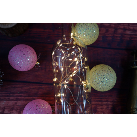 Instalatie Craciun, Liniara, 3 metri, Baterii, 30 LED-uri, Alb Cald, Fir Cupru, Interior/Exterior,  [2]