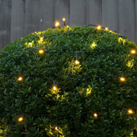 Instalatie Craciun liniara, cu transformator, 20 m, Alb Cald, 200 LED-uri V5, 8 jocuri de lumini, fir verde,  [6]