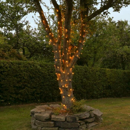 Instalatie Craciun liniara, cu transformator 31V, 10m, alb cald, 100 LED-uri V5, 8 jocuri de lumini, Fir verde,  [8]