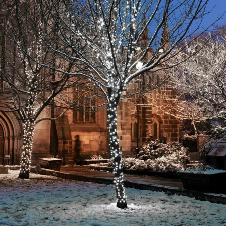 Instalatie Craciun Profesionala de Exterior IP65, 297 m, 2970 Led-uri Mari ,Liniara, Alb rece, Interconectabila, Prelungitor 1.5 m inclus, Fir Negru,  [2]