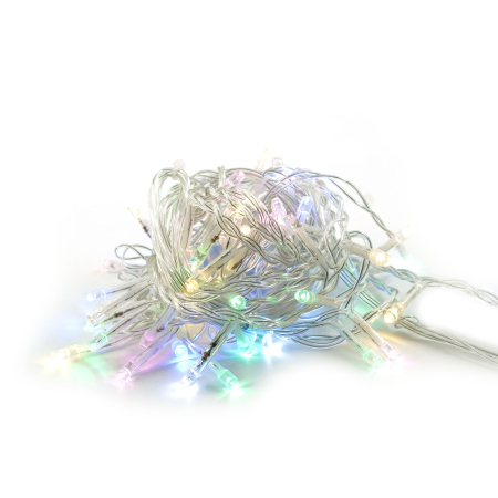 Instalatie Craciun, Tip Perdea, 1 m x 1 m, 60 LED-uri, Multicolor, Controler, 8 jocuri de lumini, Interconectabila, Fir transparent, Interior/ Exterior, Yoto [3]