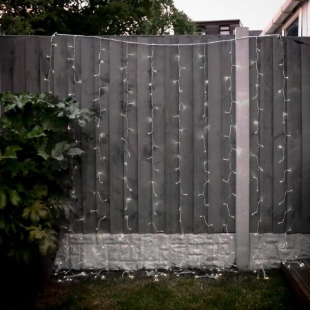 Instalatie Craciun, Tip Perdea, IP44, 6 m x 2 m, 720 LED-uri, Alb rece, 8 jocuri de lumini, Transformator cu telecomanda, Interconectabila, Prelungitor 5 m inclus, Fir transparent, Interior/ Exterior,  [3]